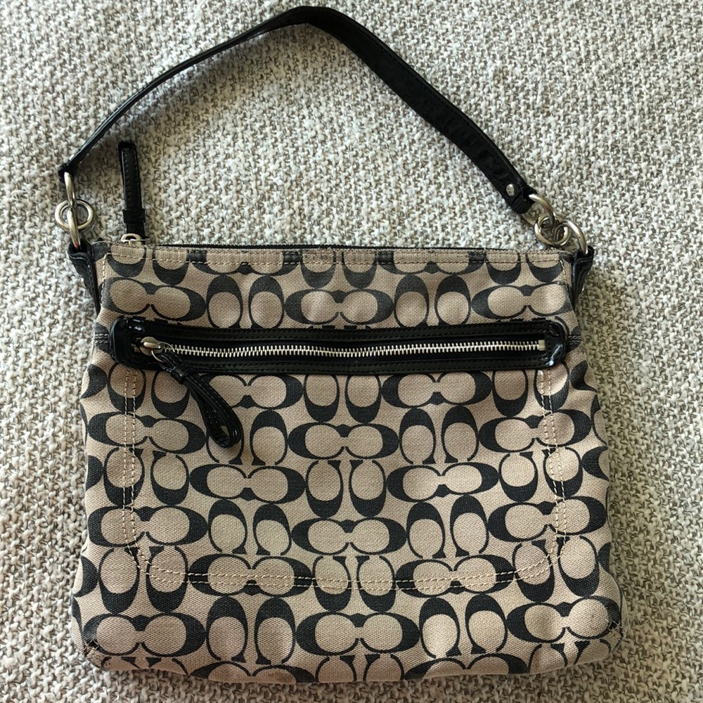 Coach shoulder bag black and tan